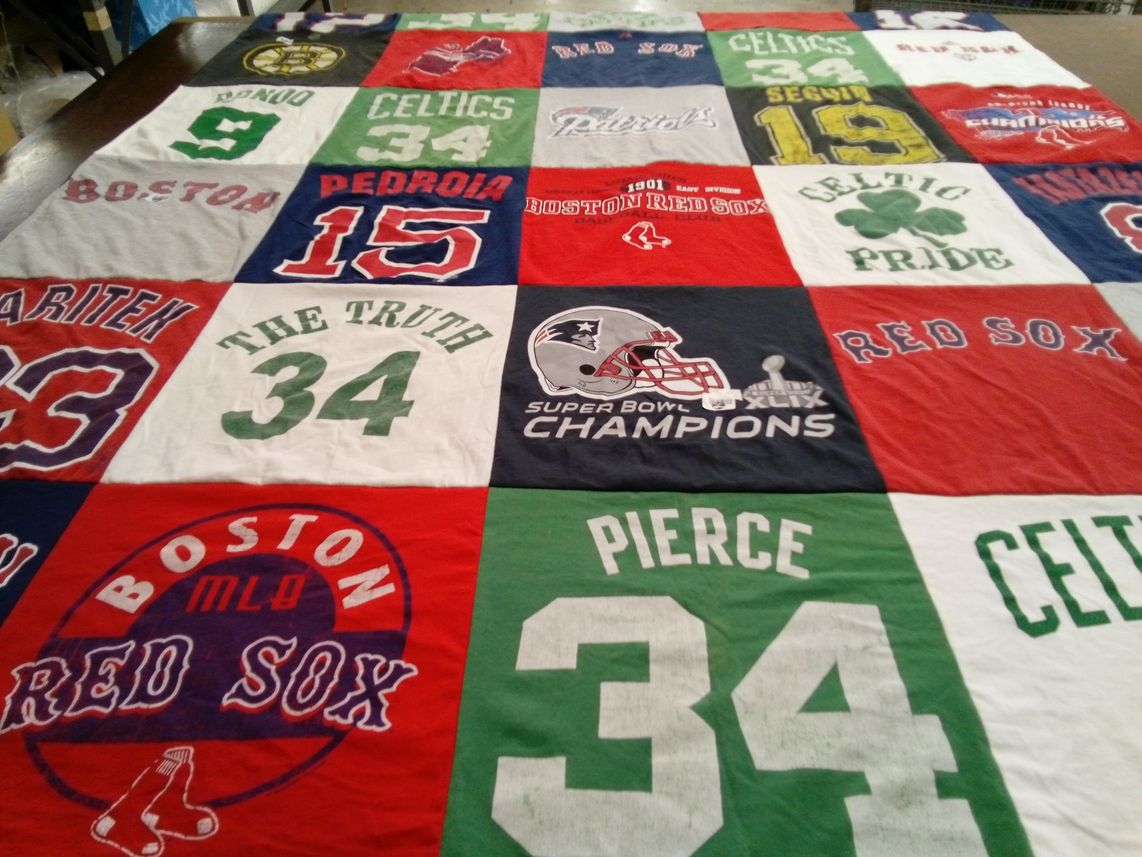T-shirt quilt featuring boston red sox, boston celtics by Edward from FL