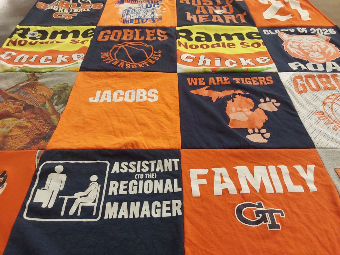 T-shirt quilt from gobles high school by Katie from MI