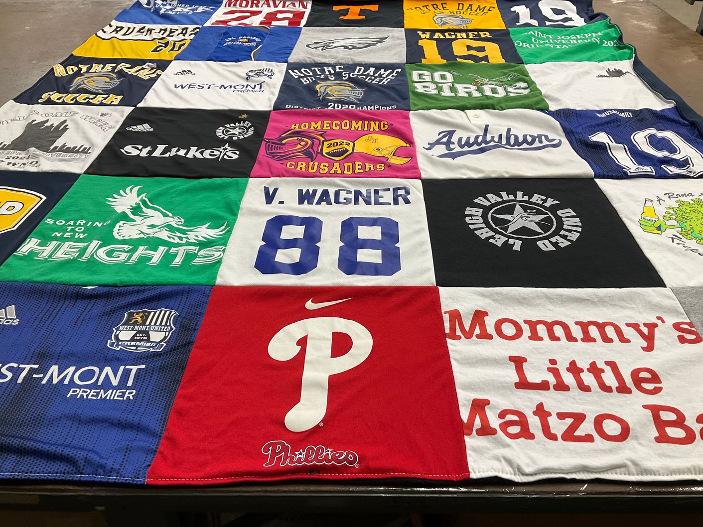T-shirt quilt featuring phillies baseball team by Lori from PA