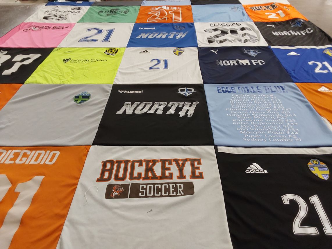 T-shirt quilt featuring north fc, buckeye soccer by Katie from OH