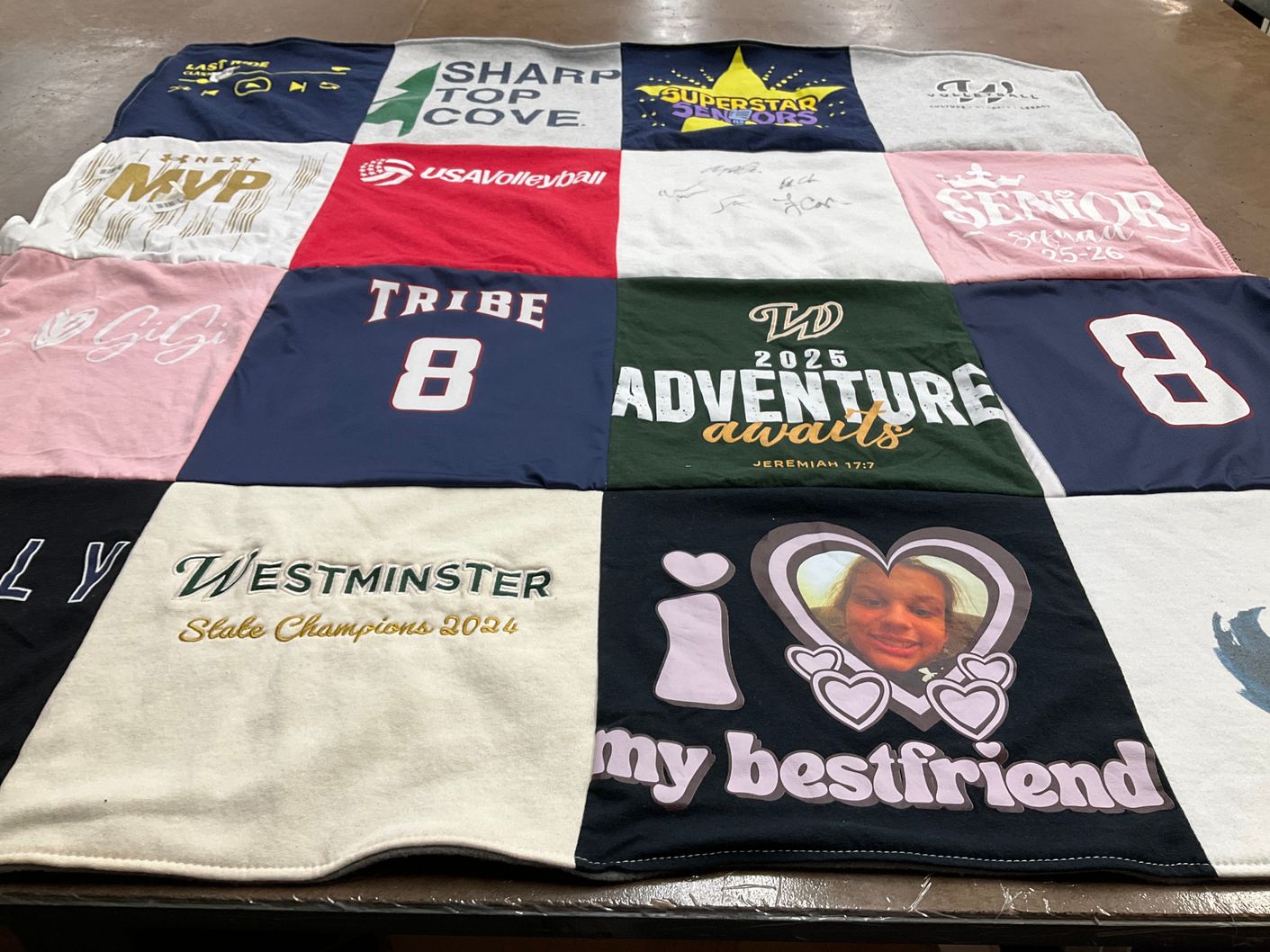 T-shirt quilt from westminster college by Aimee from FL