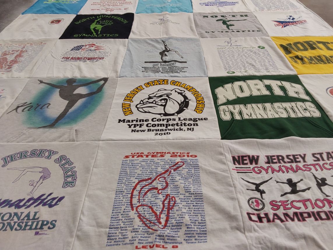 T-shirt quilt featuring north gymnastics by Kara from TN