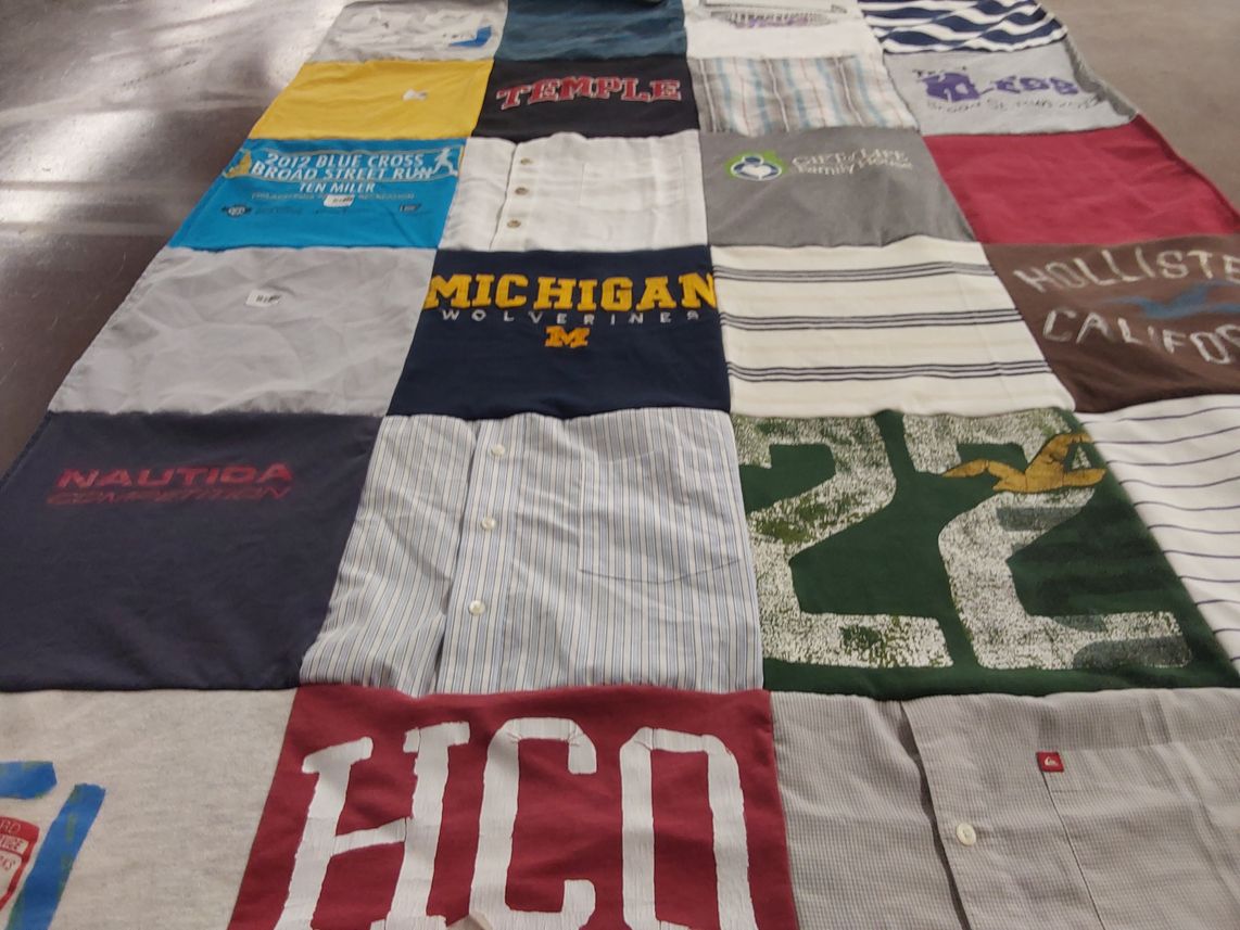 T-shirt quilt featuring university of michigan wolverines by Kendall from NY