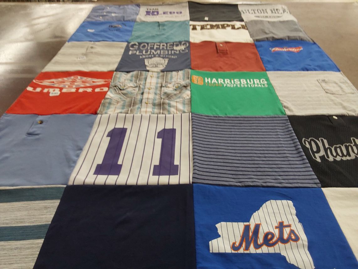T-shirt quilt featuring new york mets, wilkes university phantoms by Kendall from NY