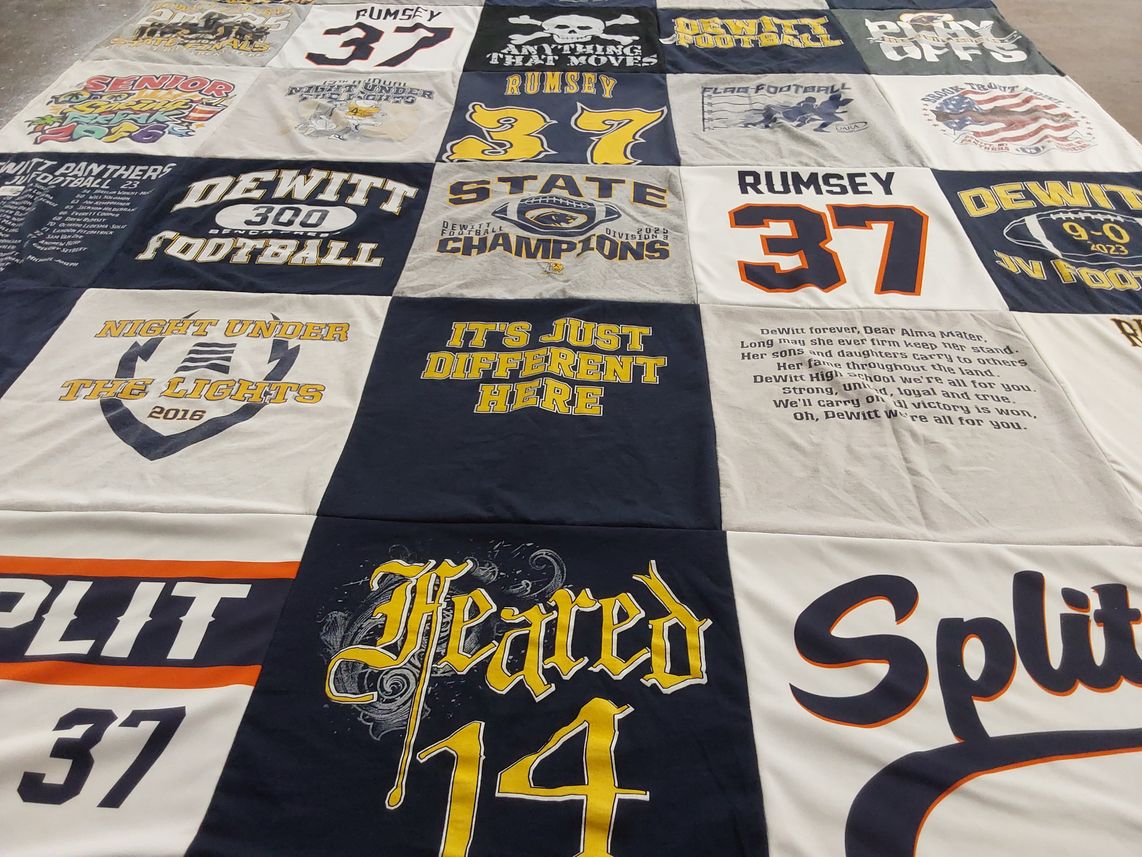 T-shirt quilt from dewitt high school by Amy from MI