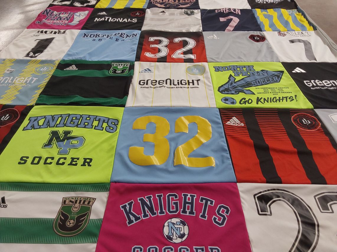 T-shirt quilt featuring north penn knights soccer by Traci from PA
