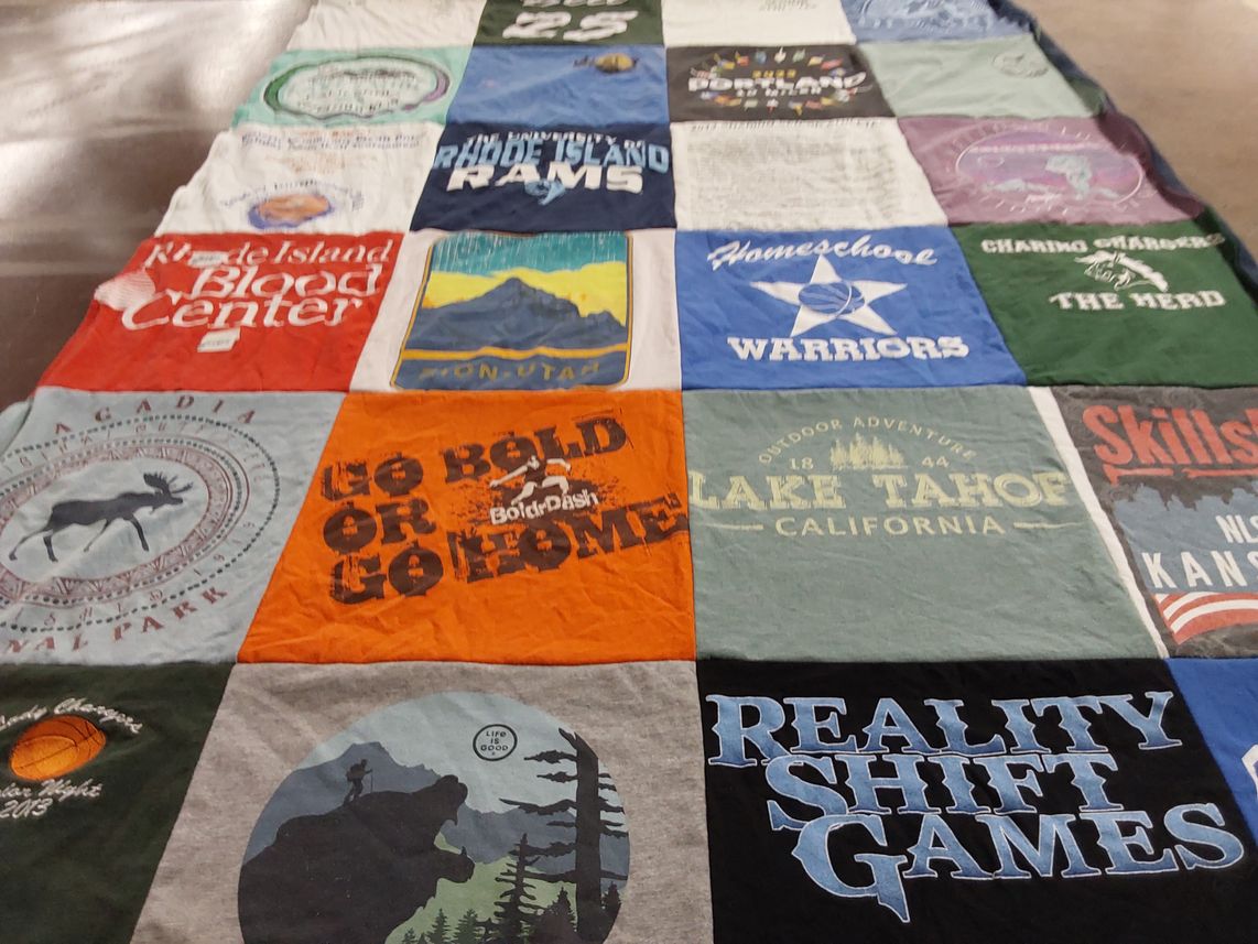 T-shirt quilt from homeschool warriors by Susanna from RI