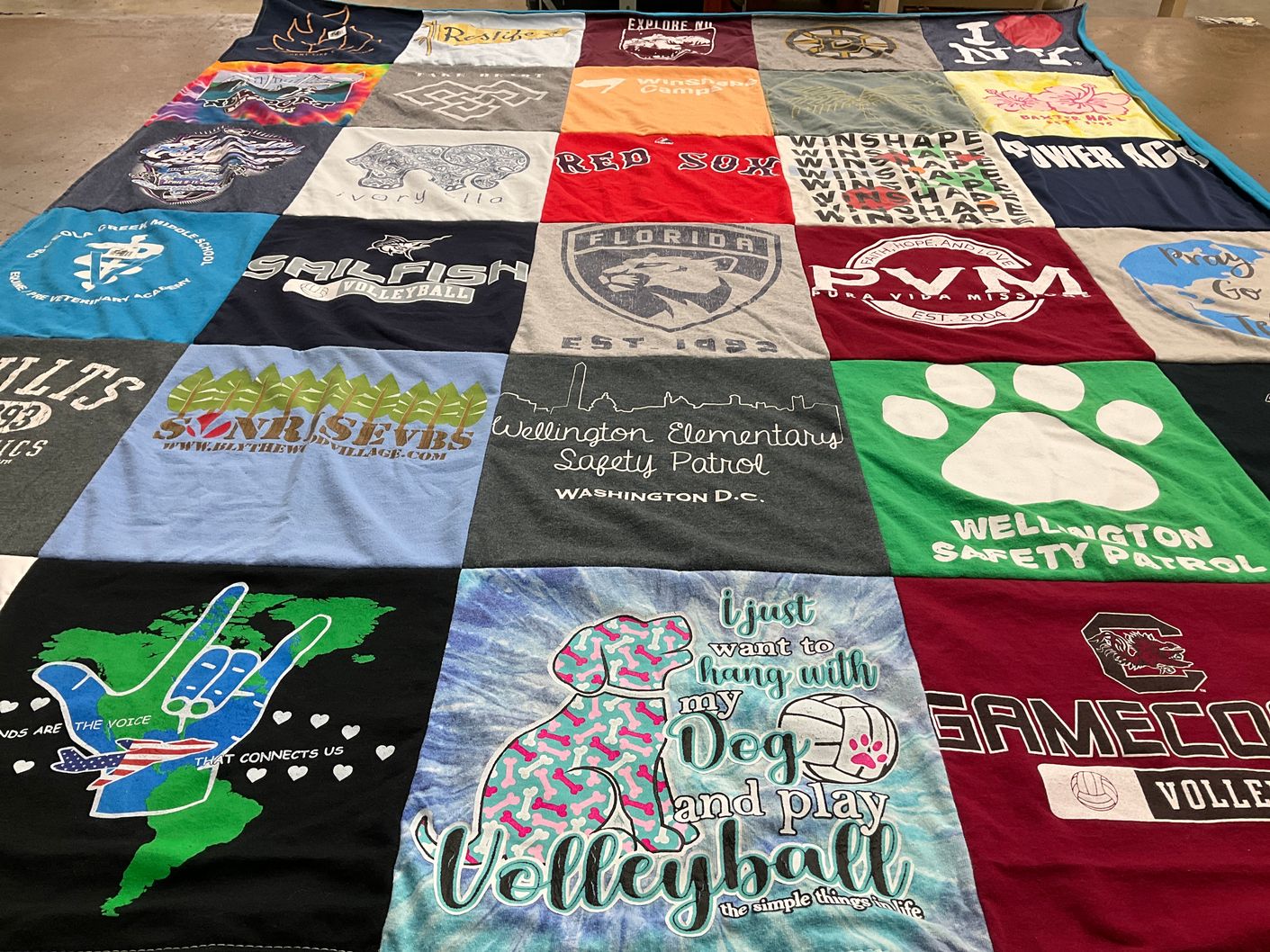 T-shirt quilt featuring university of south carolina volleyball, florida volleyball by Brett from FL