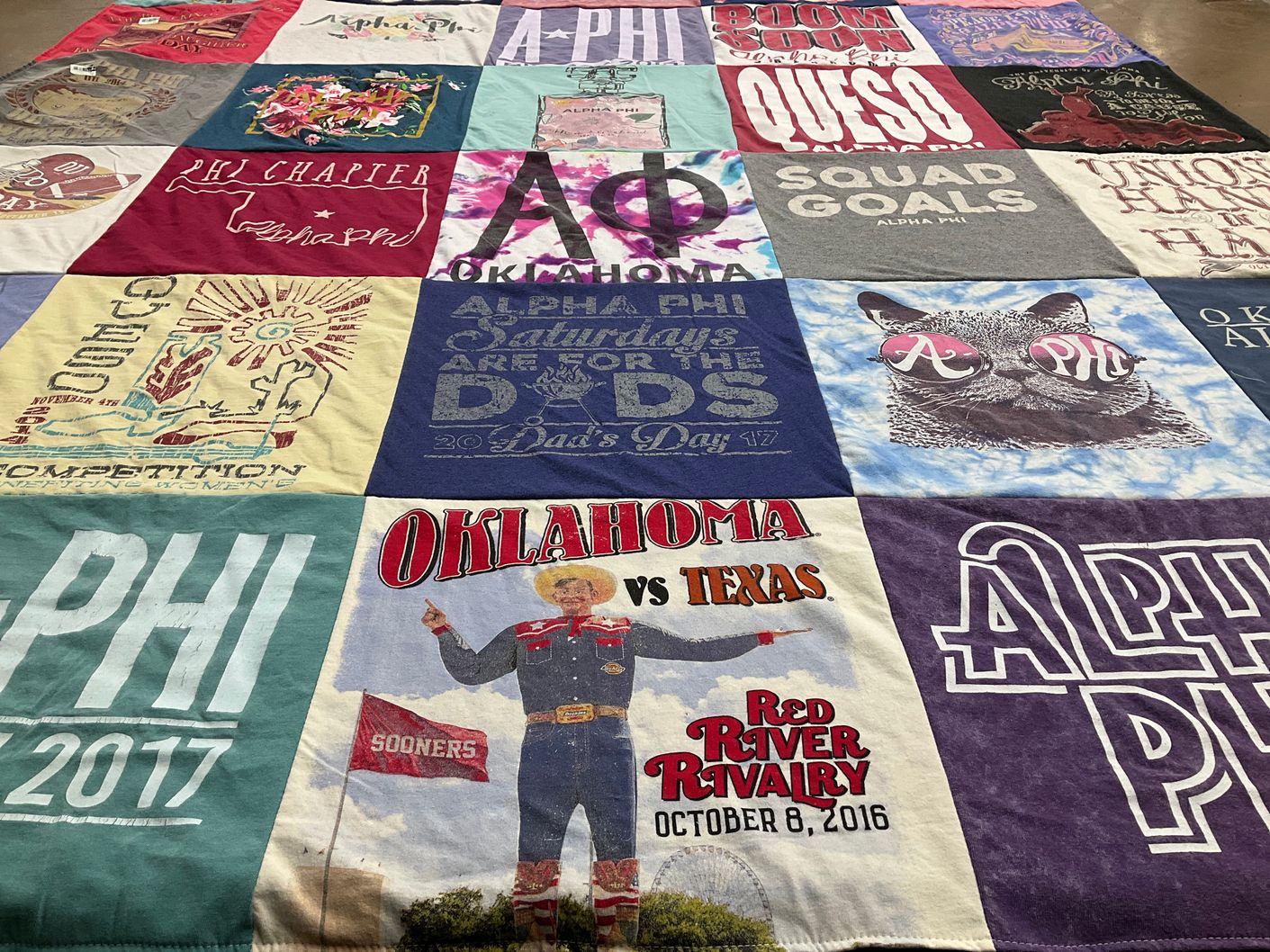 T-shirt quilt from university of oklahoma by JANIE from OK