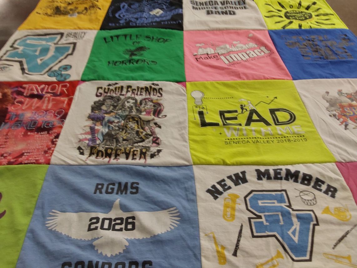 T-shirt quilt from seneca valley high school by Lesley from PA
