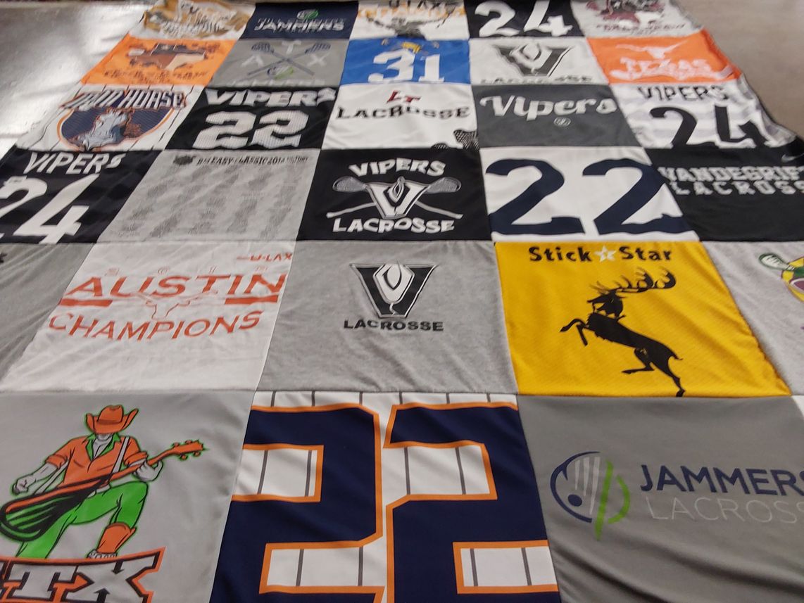 T-shirt quilt featuring vipers lacrosse by Laura from TX