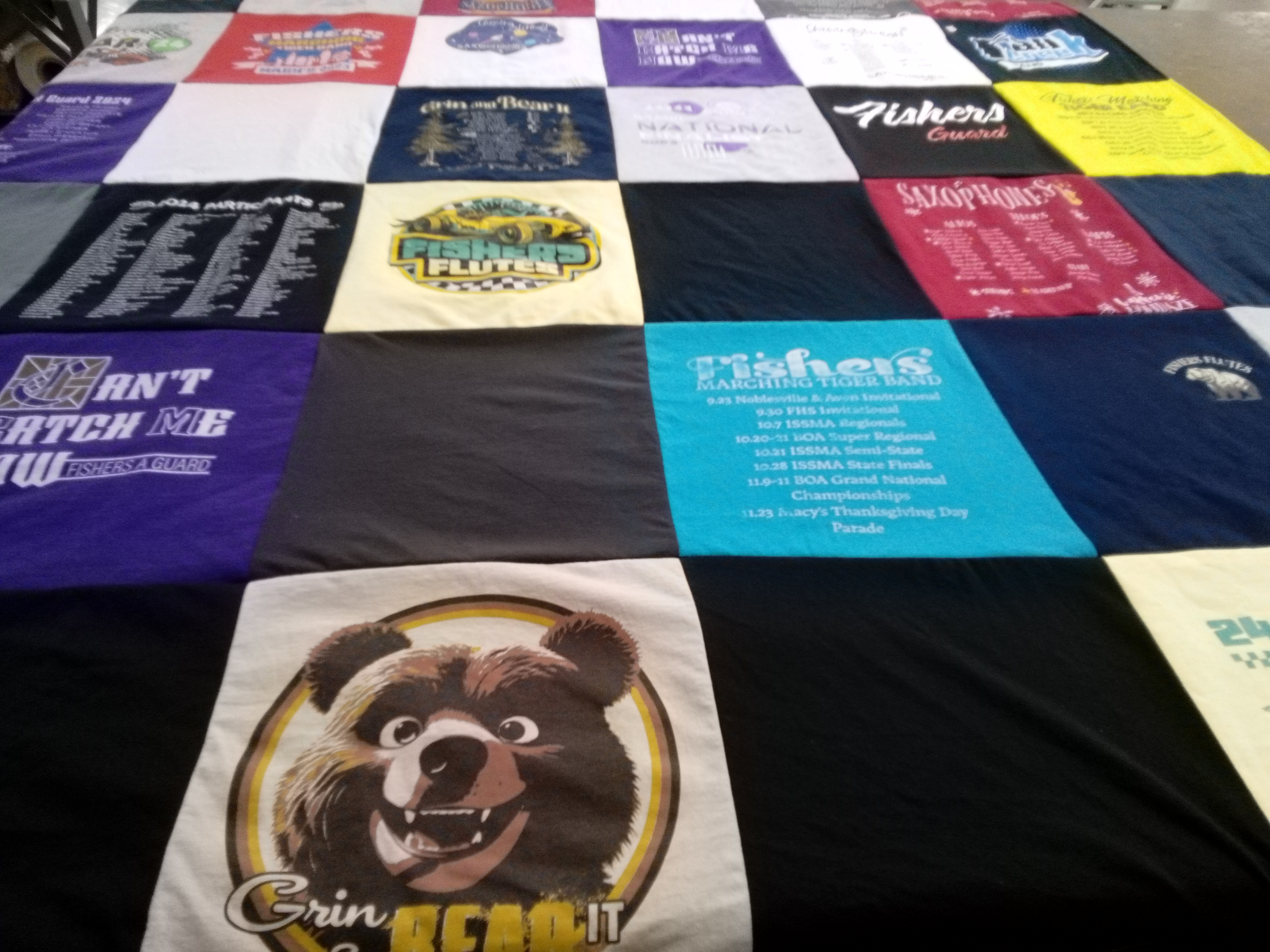 T-shirt quilt from fishers high school by Kristy from IN