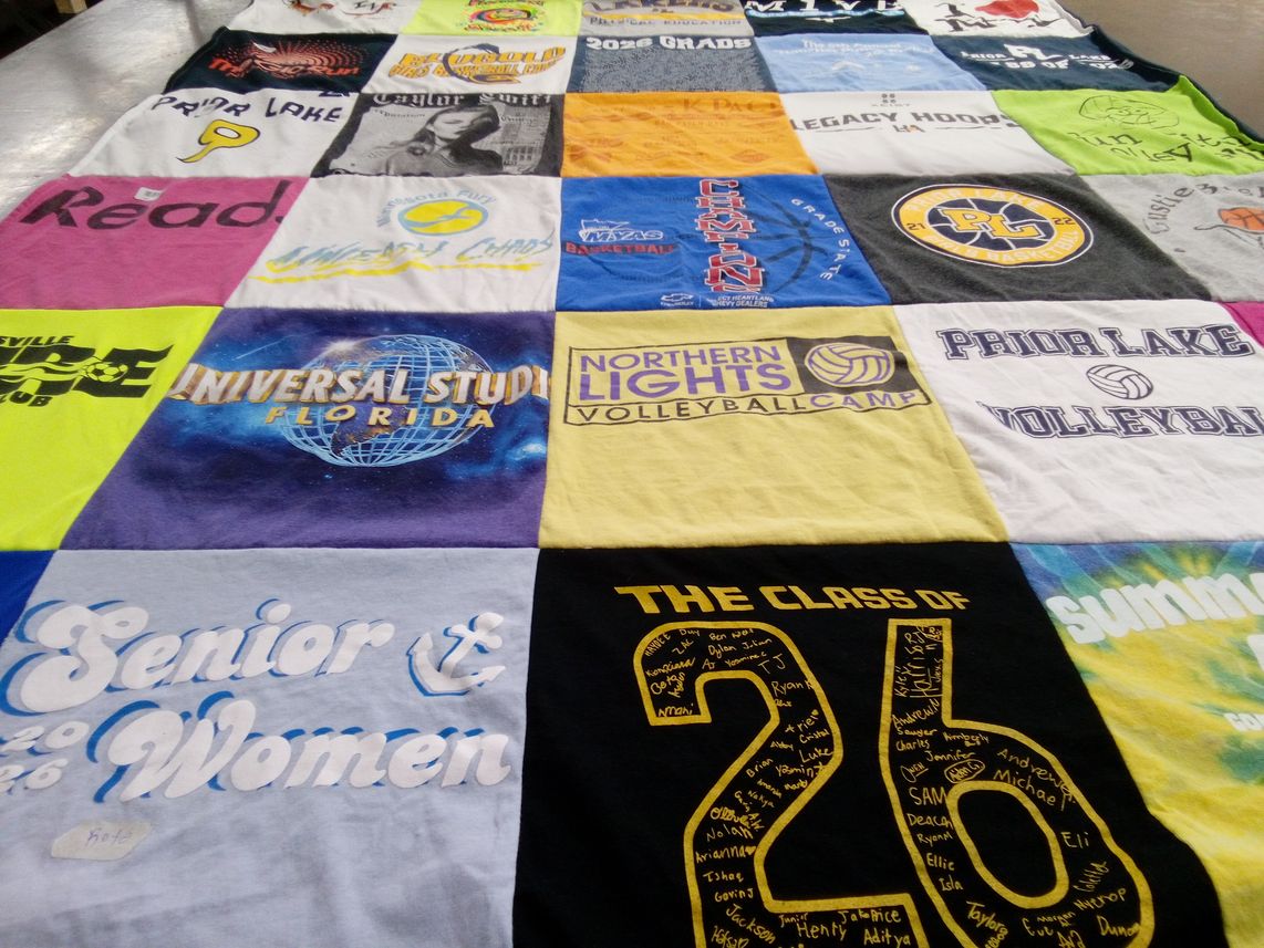 T-shirt quilt featuring prior lake volleyball by Amy from MN
