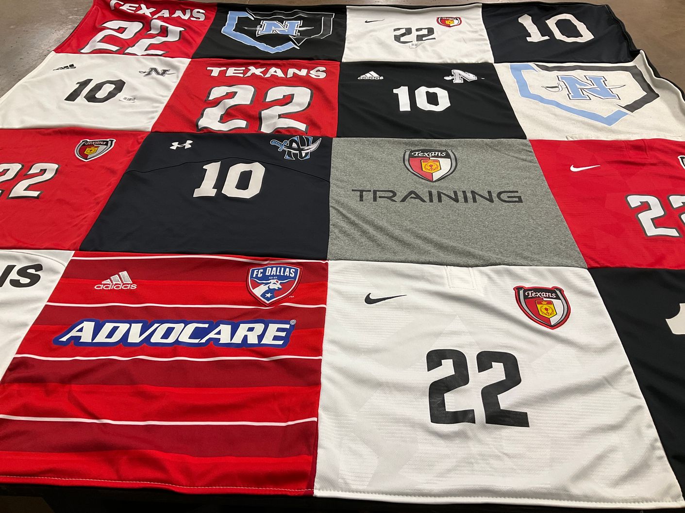T-shirt quilt featuring texans soccer club by Stacilyn from FL