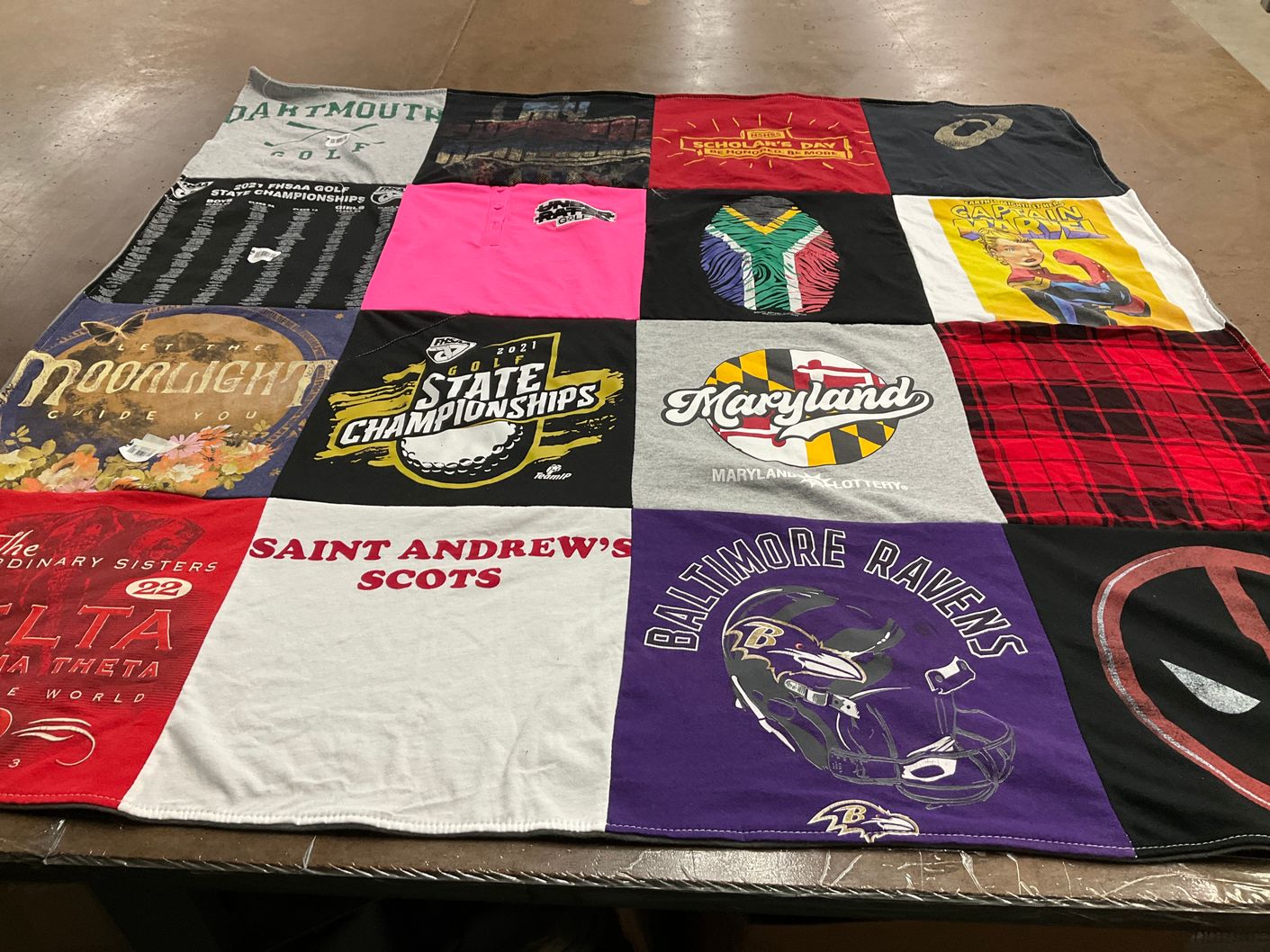 T-shirt quilt featuring baltimore ravens by Pamela from MD