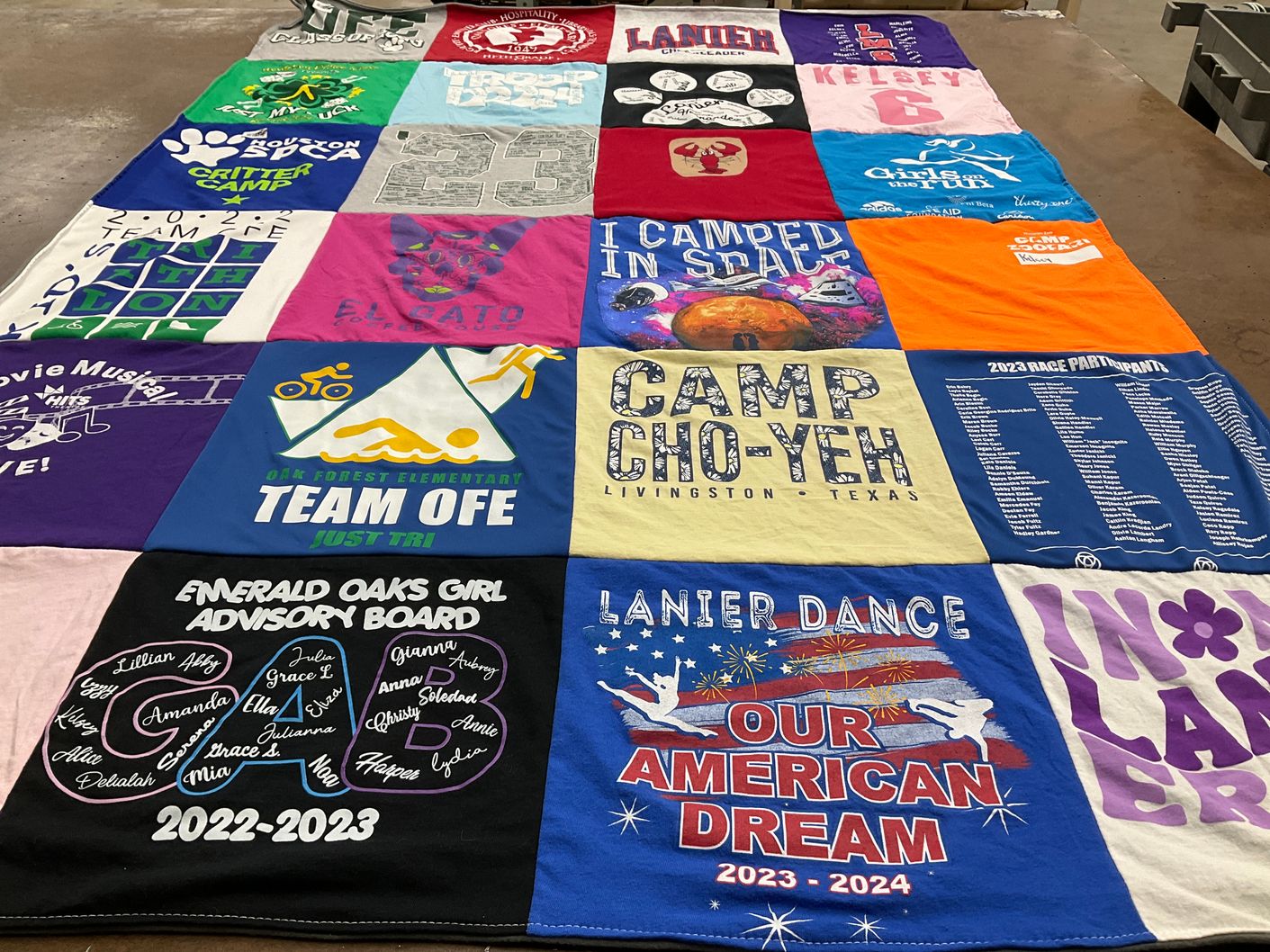 T-shirt quilt featuring lanier team by Suzanne from TX