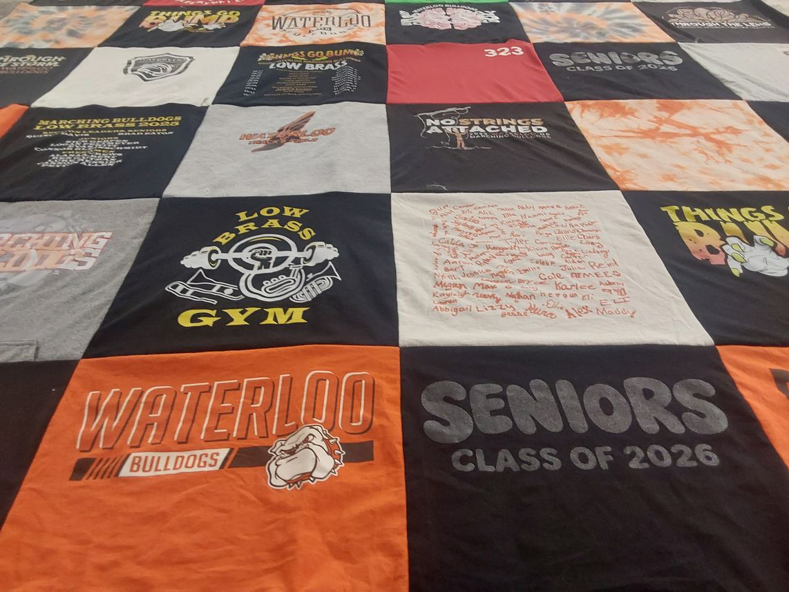 T-shirt quilt featuring waterloo bulldogs by Lyndi from IL