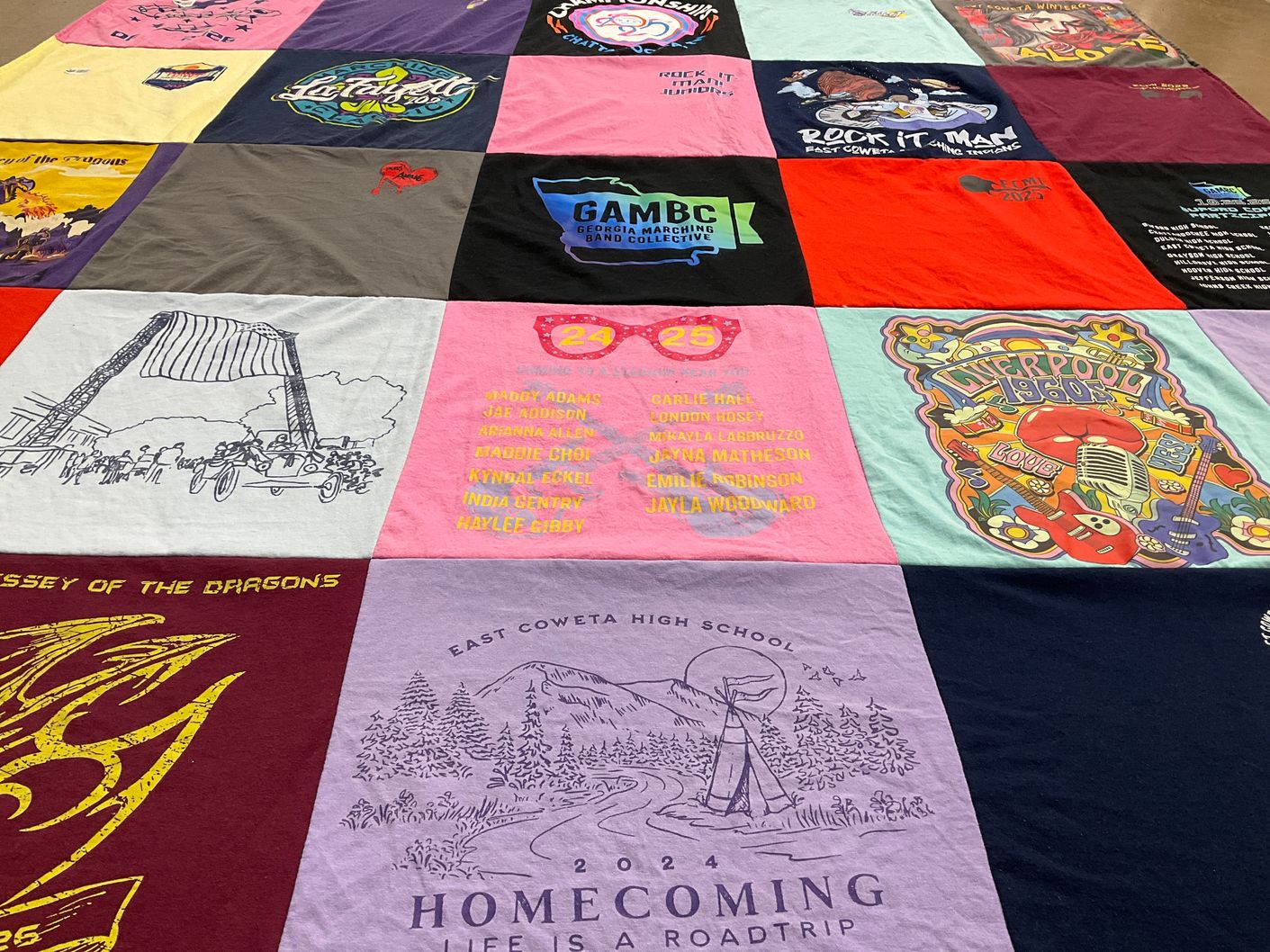 T-shirt quilt from east coweta high school by Jenna from GA