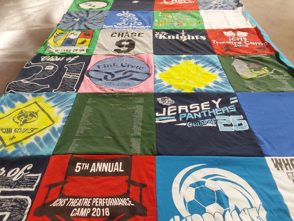 T-shirt quilt featuring jersey panthers by Eugene from IL