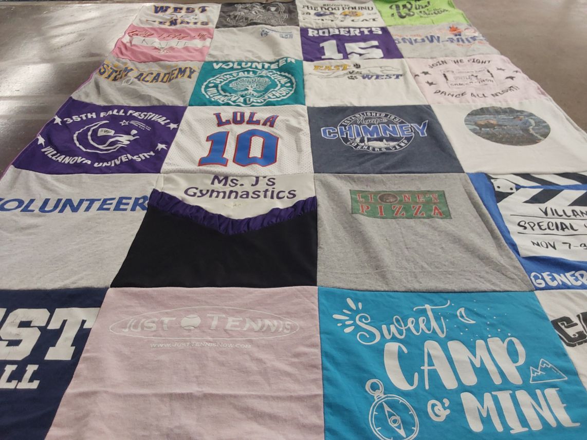T-shirt quilt from villanova university by Megan from PA