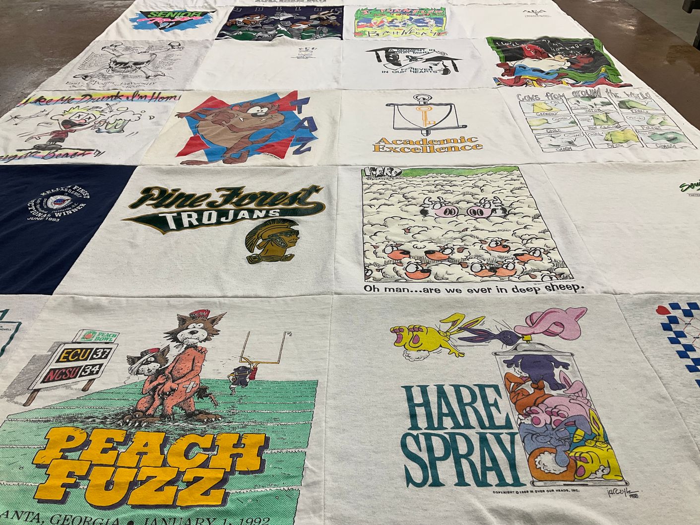 T-shirt quilt from pine forest high school by Kimberly from NC