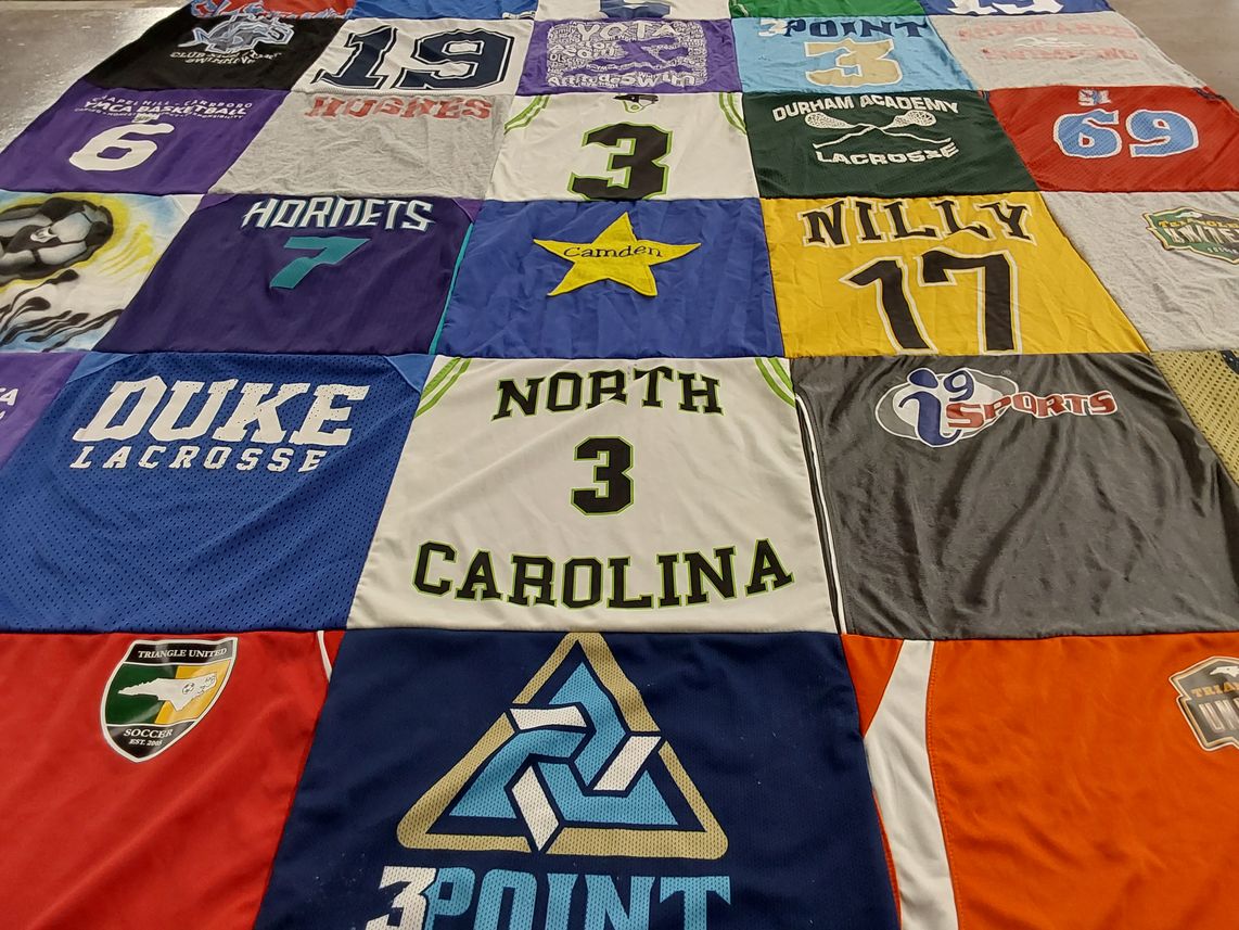 T-shirt quilt from duke university, durham academy by Linsey from NC