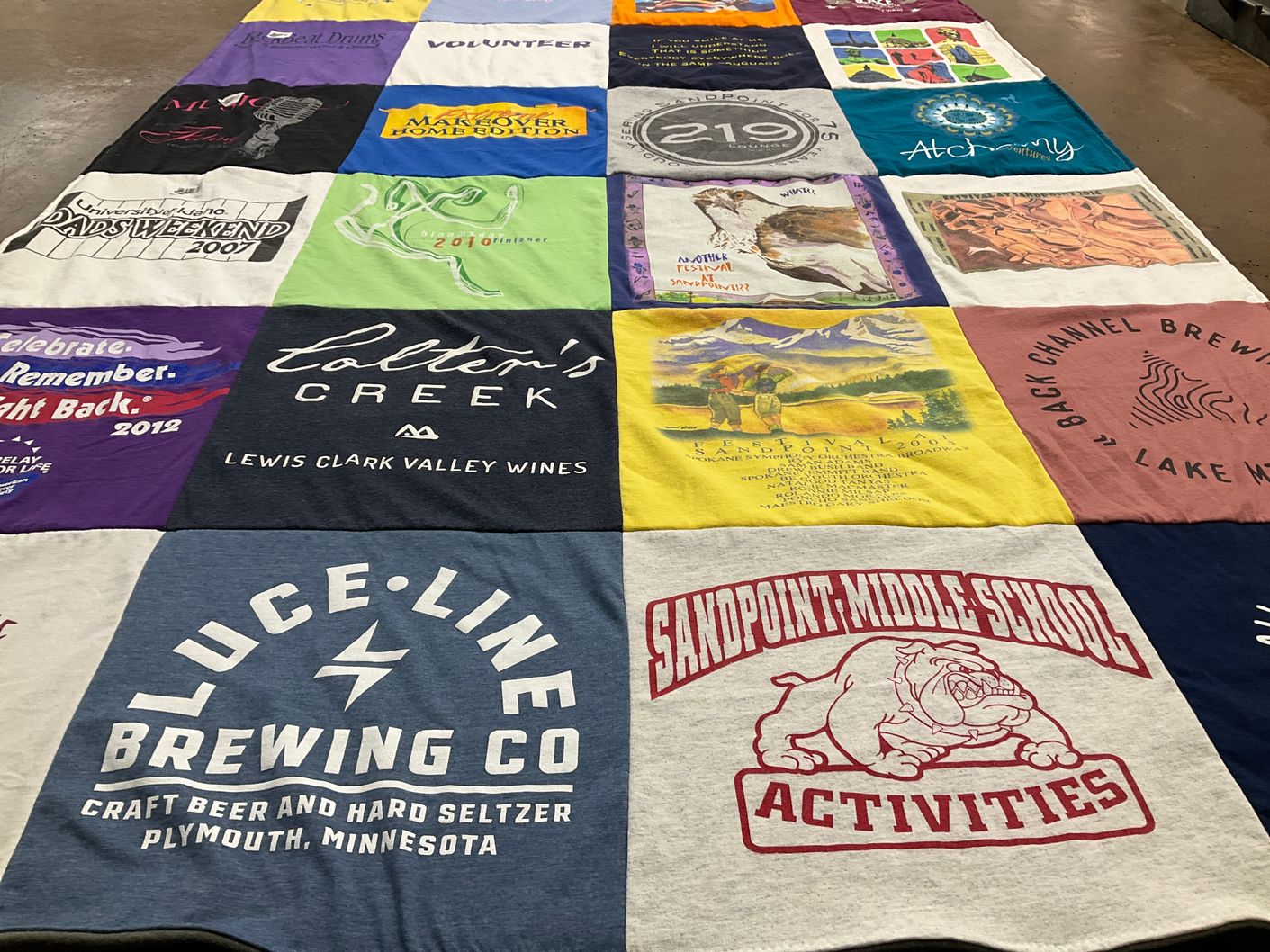 T-shirt quilt from sandpoint middle school by Jean from ID