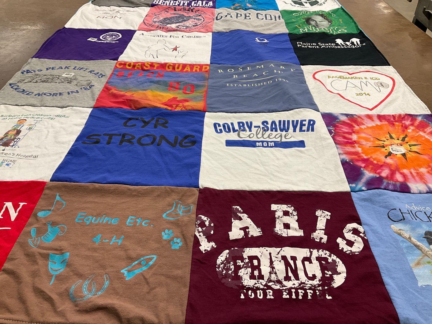 T-shirt quilt from colby-sawyer college by Anna from ME
