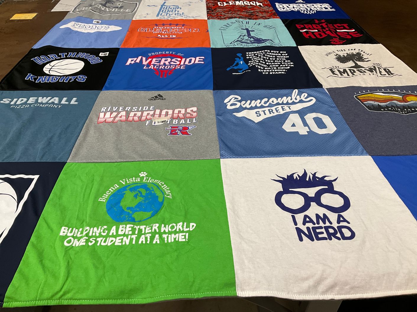 T-shirt quilt featuring riverside warriors football, northwood knights by Kellie from SC