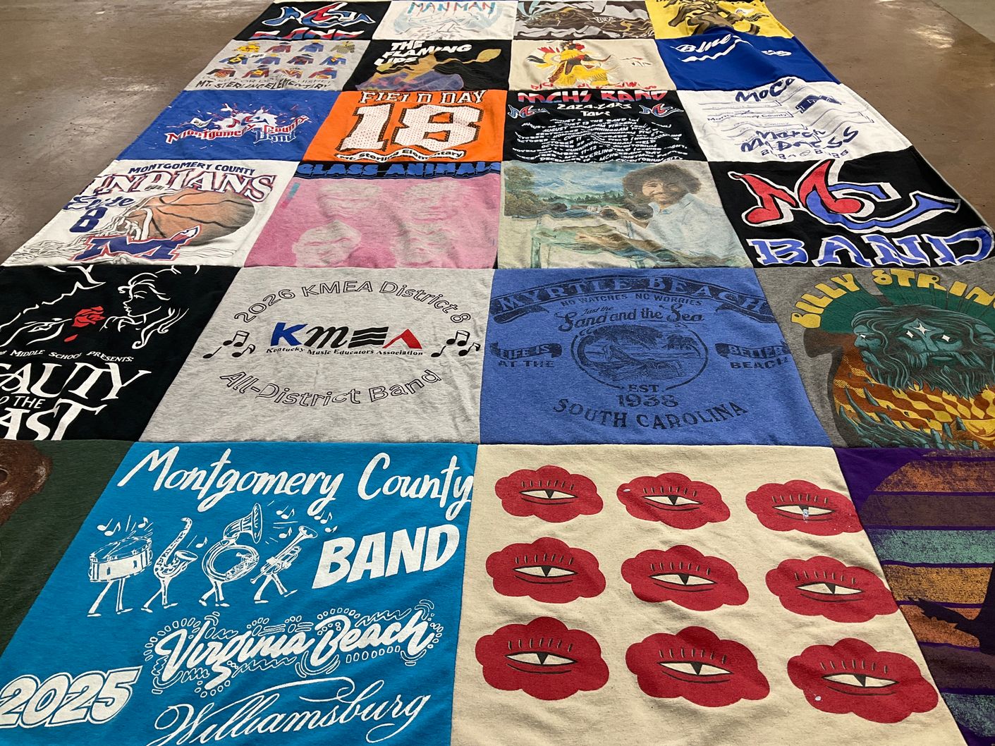 T-shirt quilt from montgomery county middle school by Cassie from KY