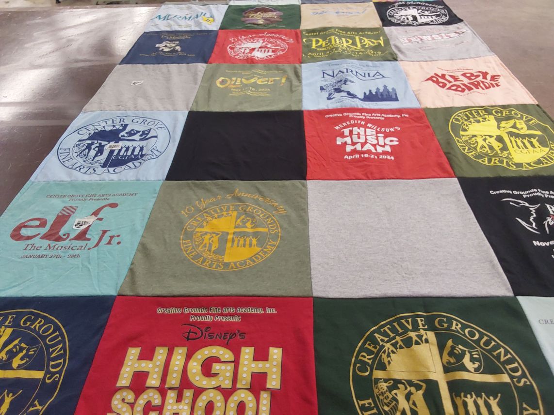 T-shirt quilt from center grove fine arts academy by erin from IN
