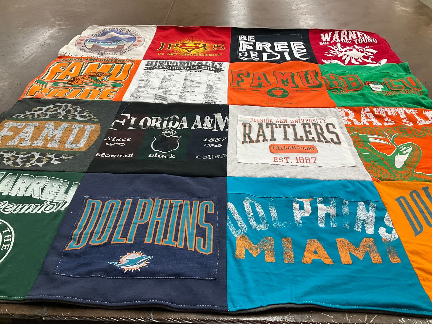 T-shirt quilt featuring miami dolphins by Geneva from FL
