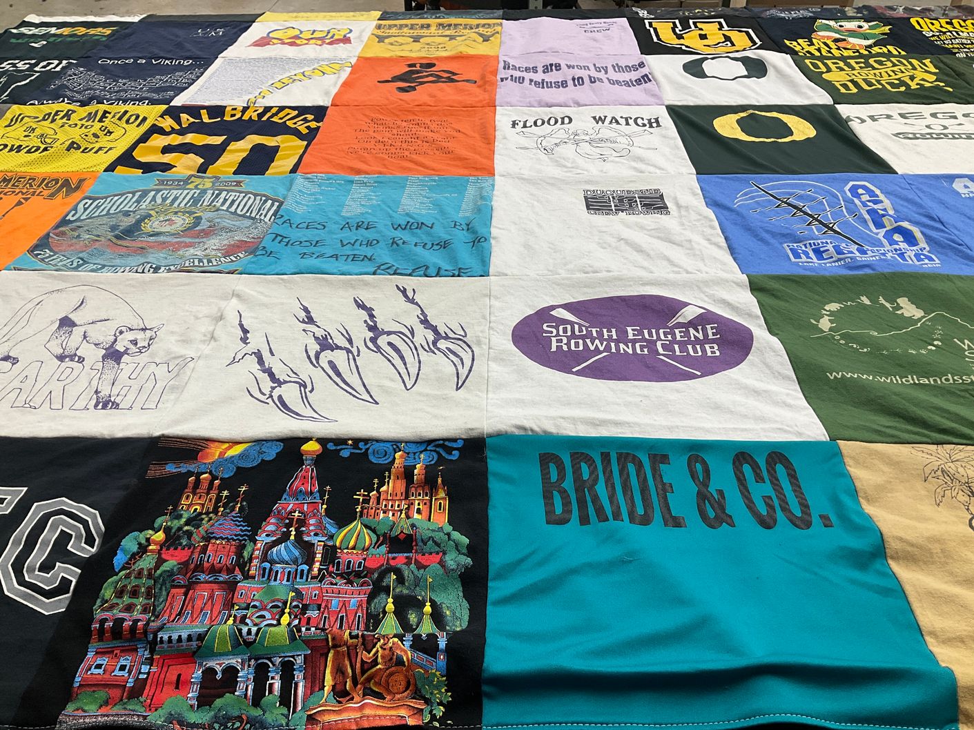 T-shirt quilt from university of oregon by Nicole from OR