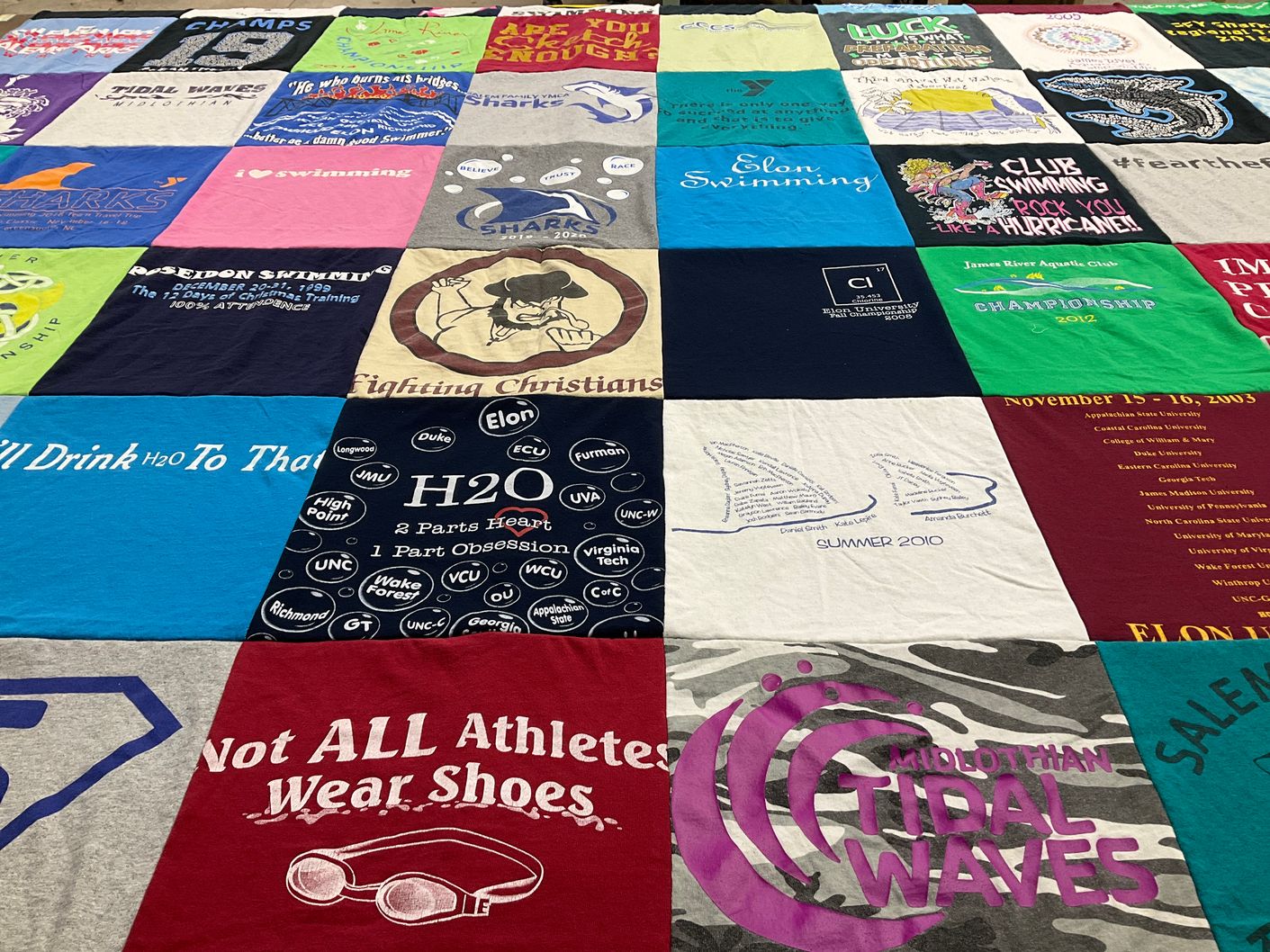 T-shirt quilt featuring james river aquatics, midlothian tidal waves by Szu-Ning from VA
