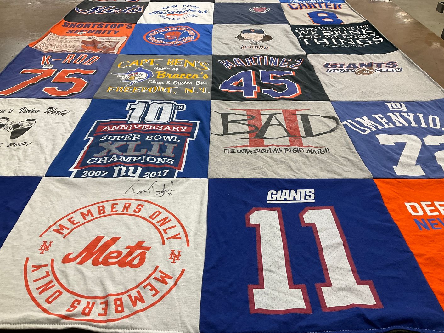 T-shirt quilt featuring new york giants, new york mets by Alan from NY