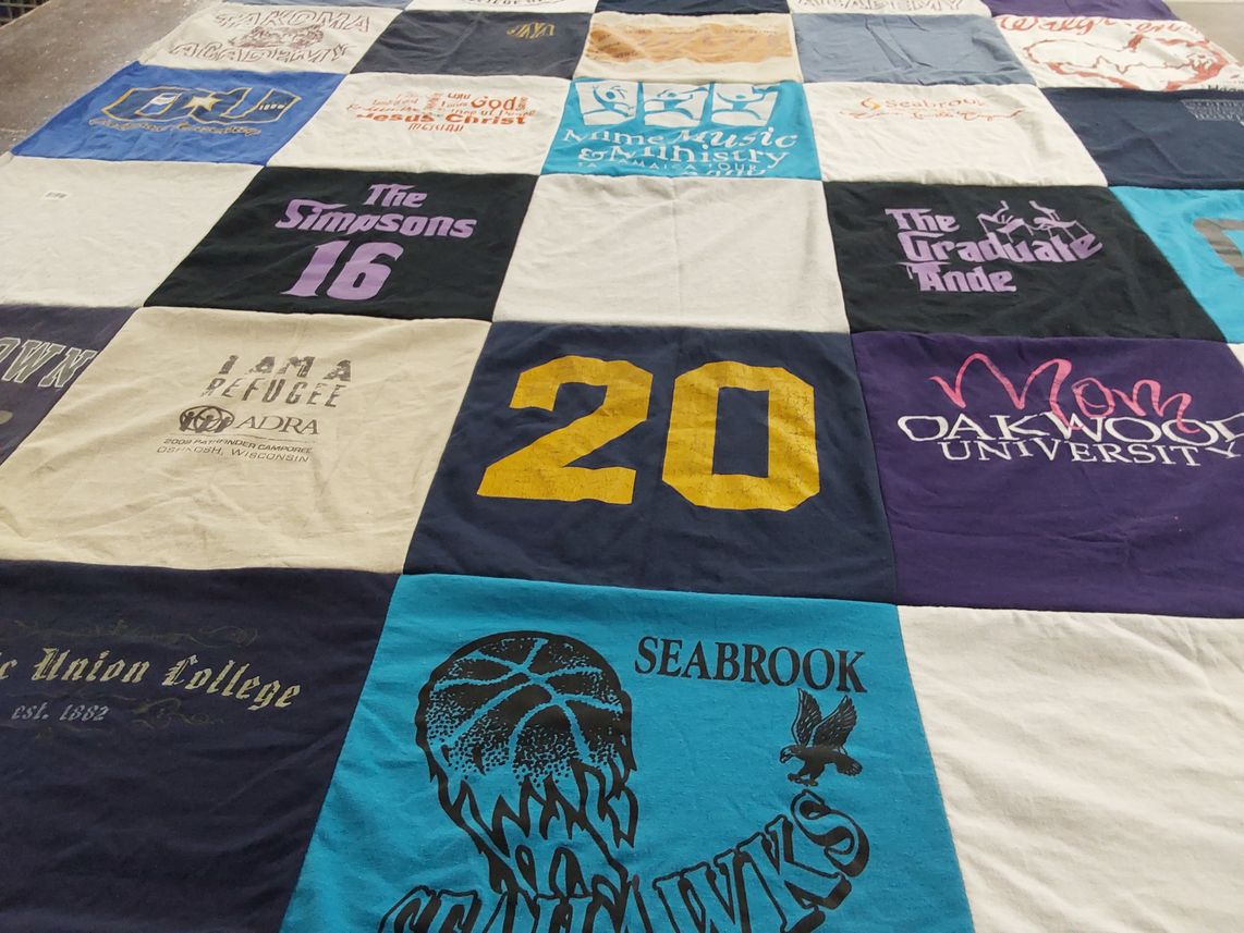 T-shirt quilt featuring seabrook hawks by Donna from MD
