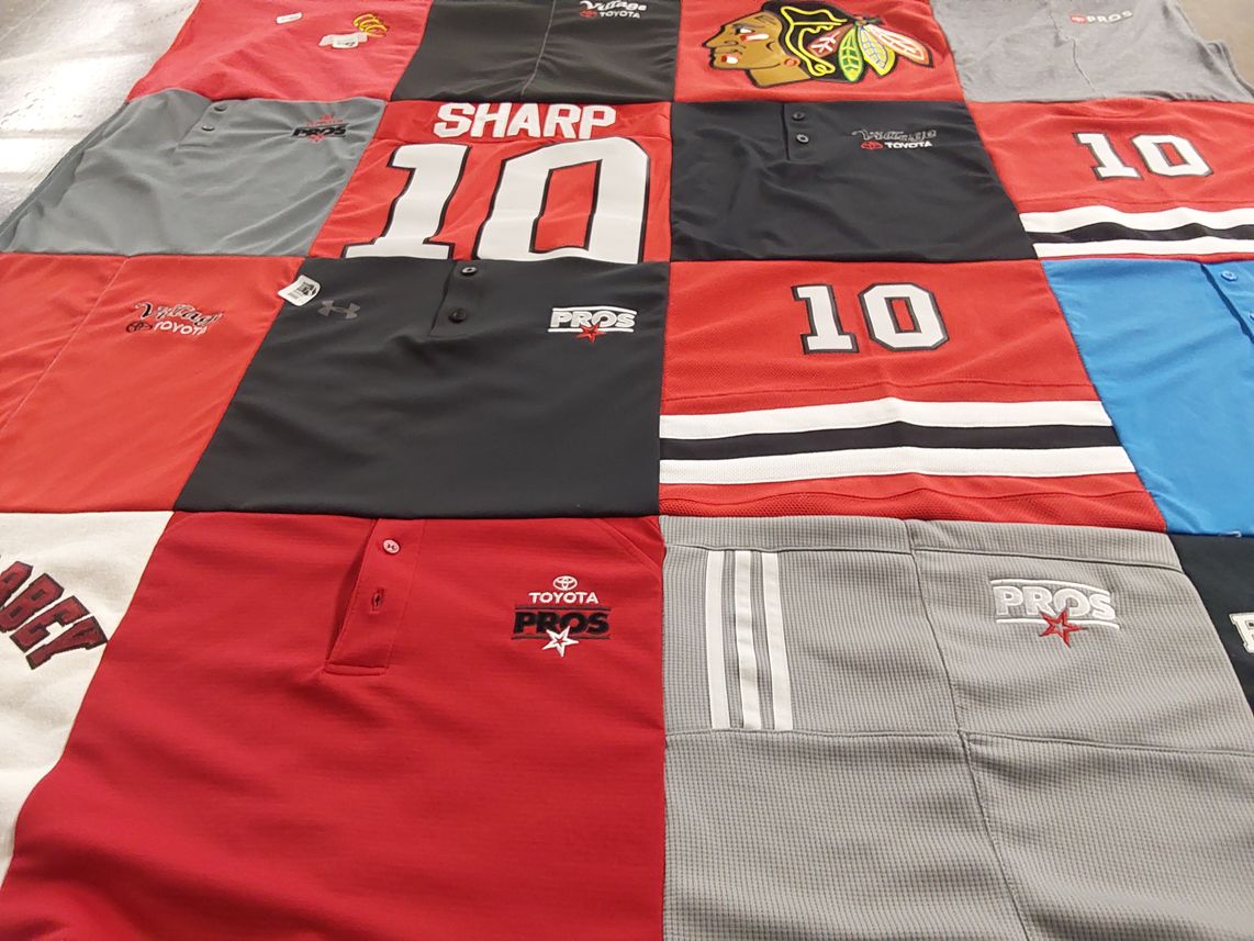 T-shirt quilt featuring chicago blackhawks by john from FL