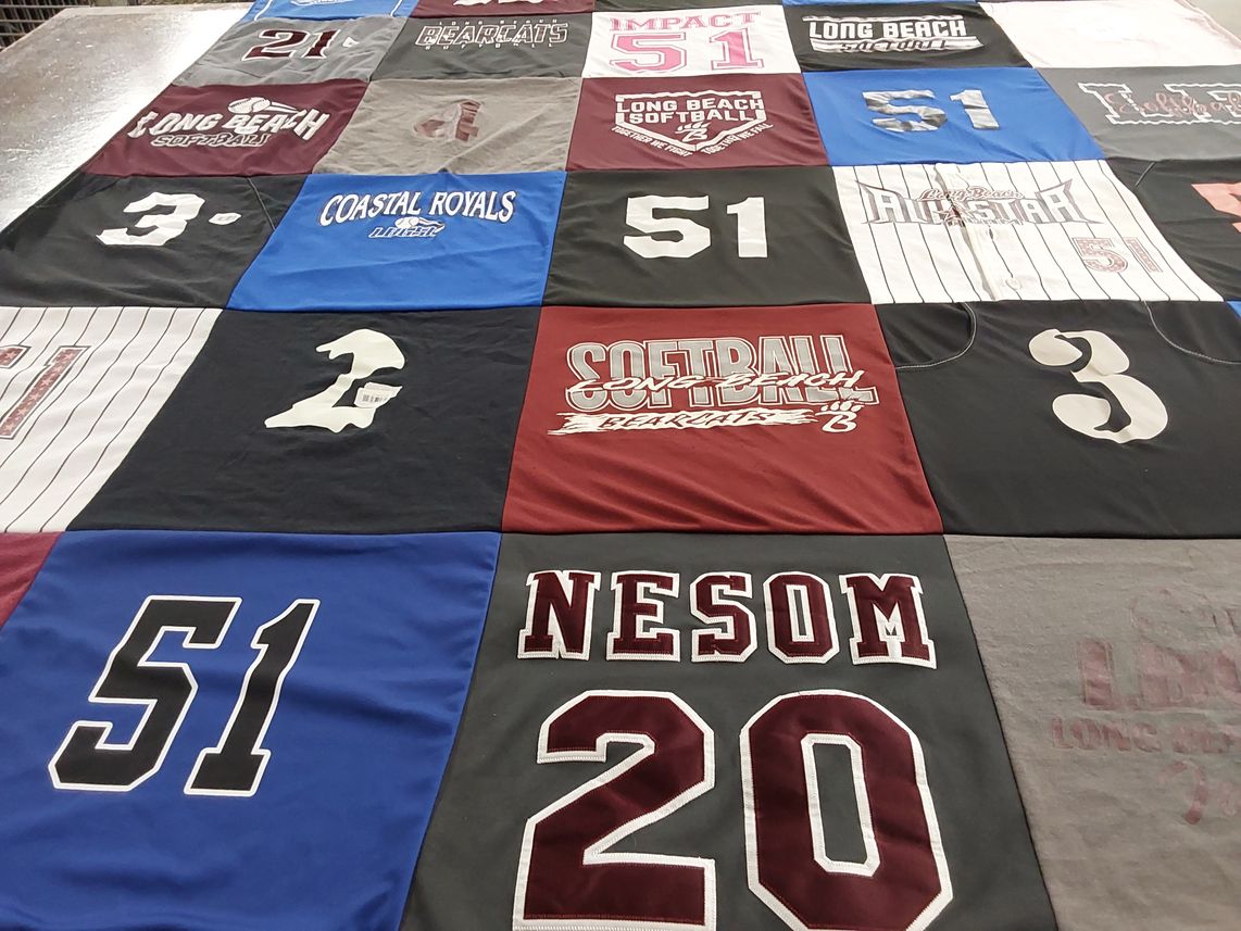 T-shirt quilt from long beach state university by Danielle from MS