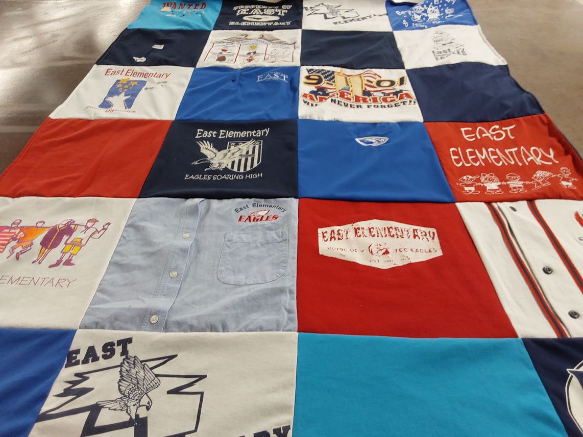 T-shirt quilt from east elementary by Margene from UT