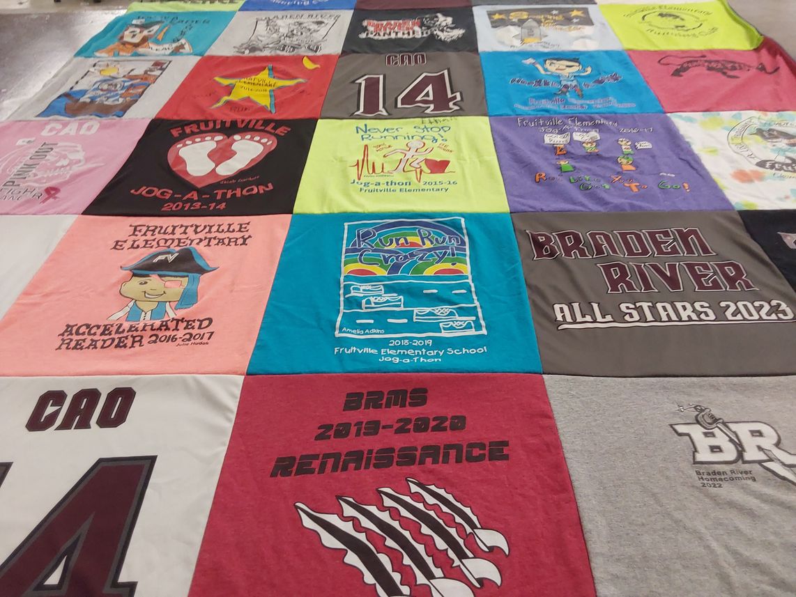T-shirt quilt featuring braden river all stars by Helen from FL