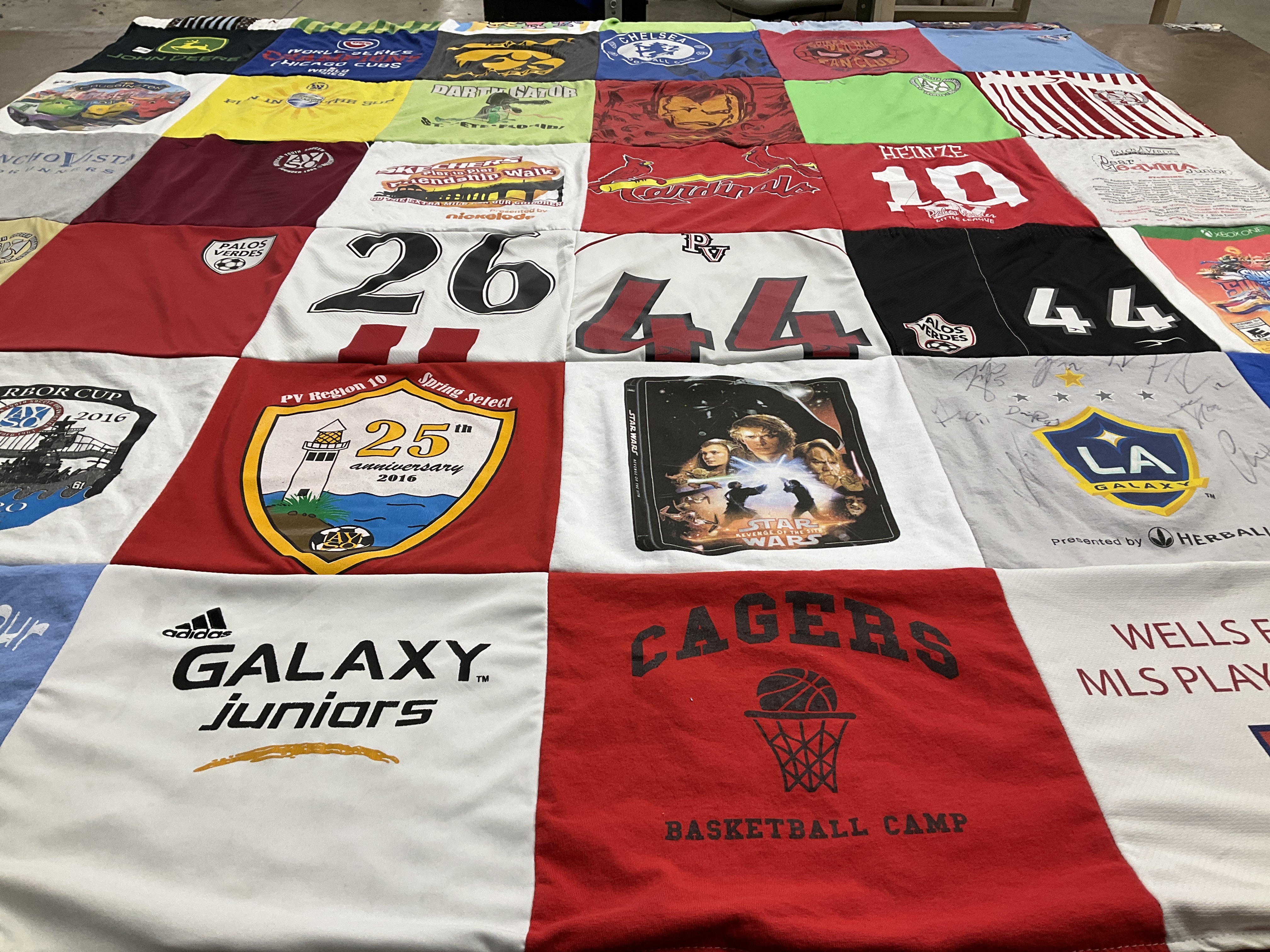 T-shirt quilt featuring sdsu aztecs basketball, palos verdes basketball by Melissa from CA