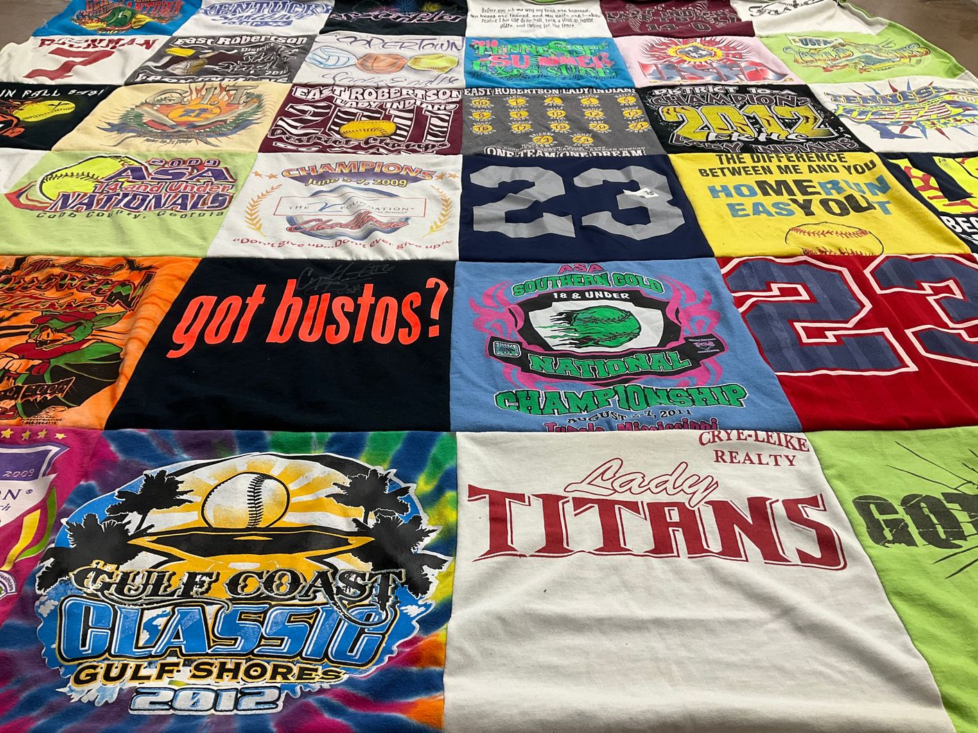 T-shirt quilt featuring lady titans by Christina from KY