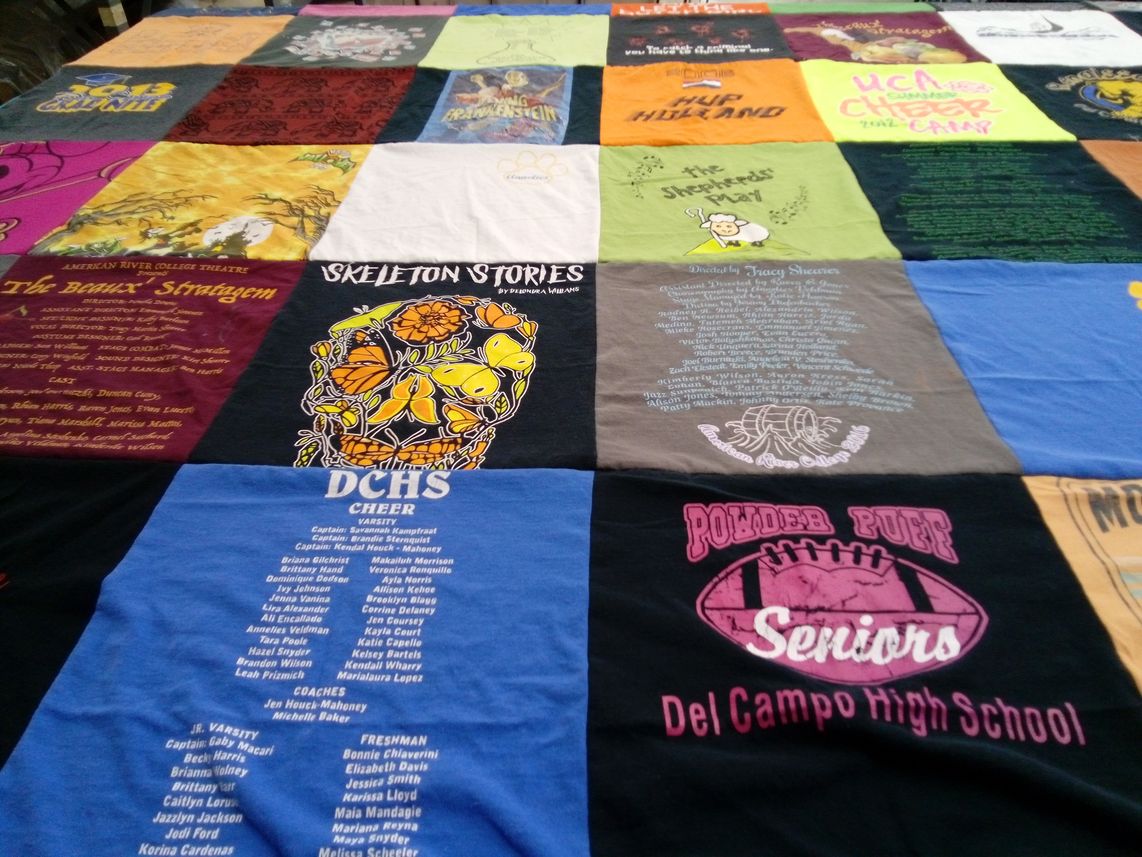T-shirt quilt from del campo high school by Tecla from CA
