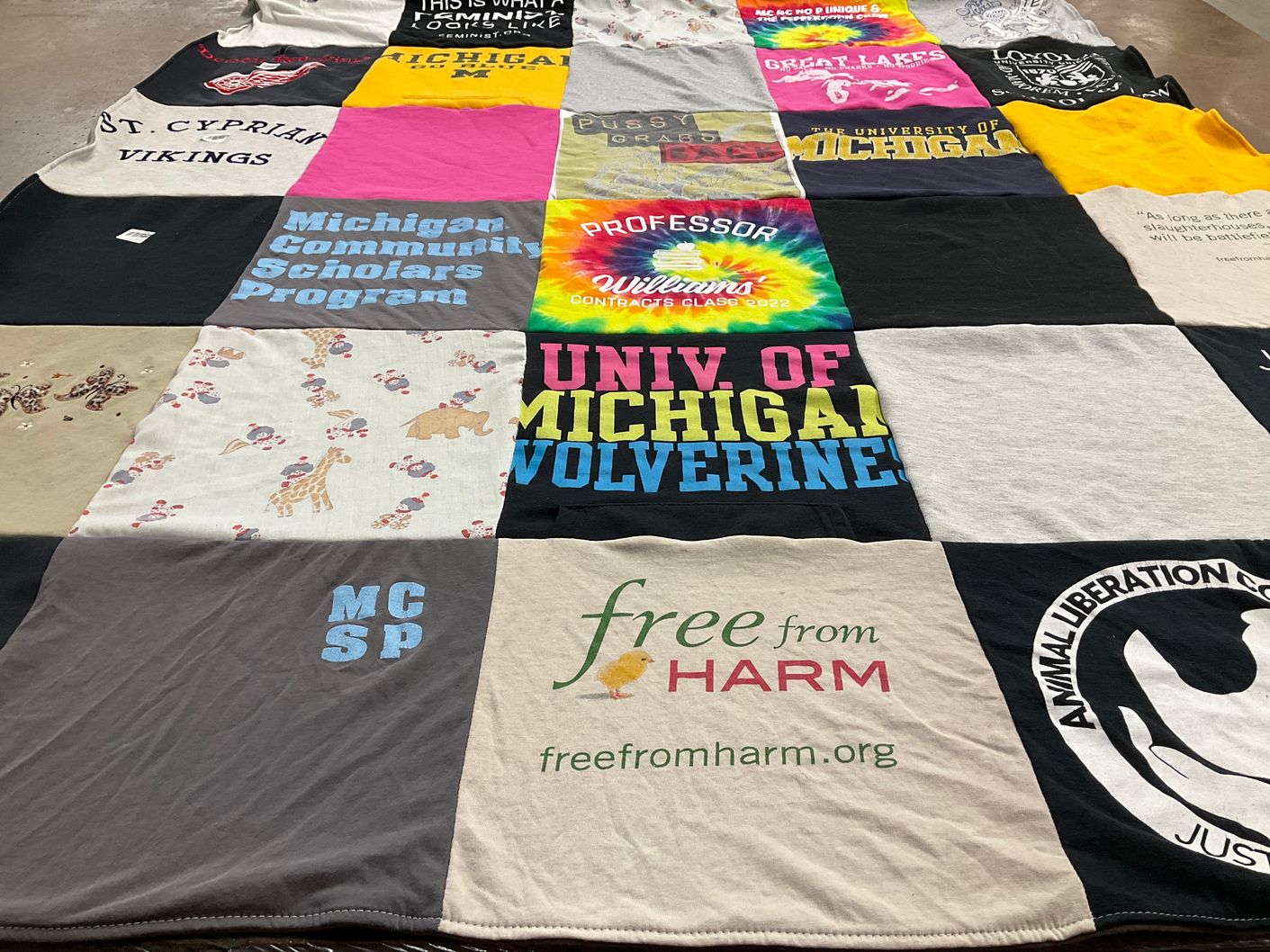 T-shirt quilt from university of michigan by Melissa from IL