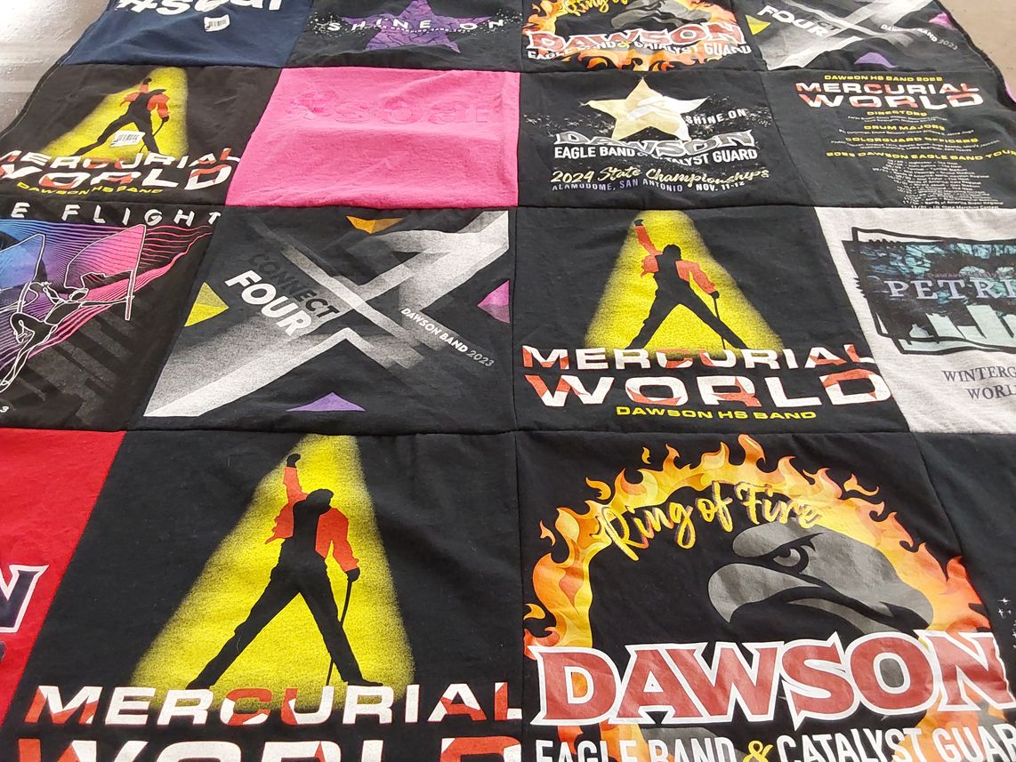 T-shirt quilt from dawson high school by Armi from TX