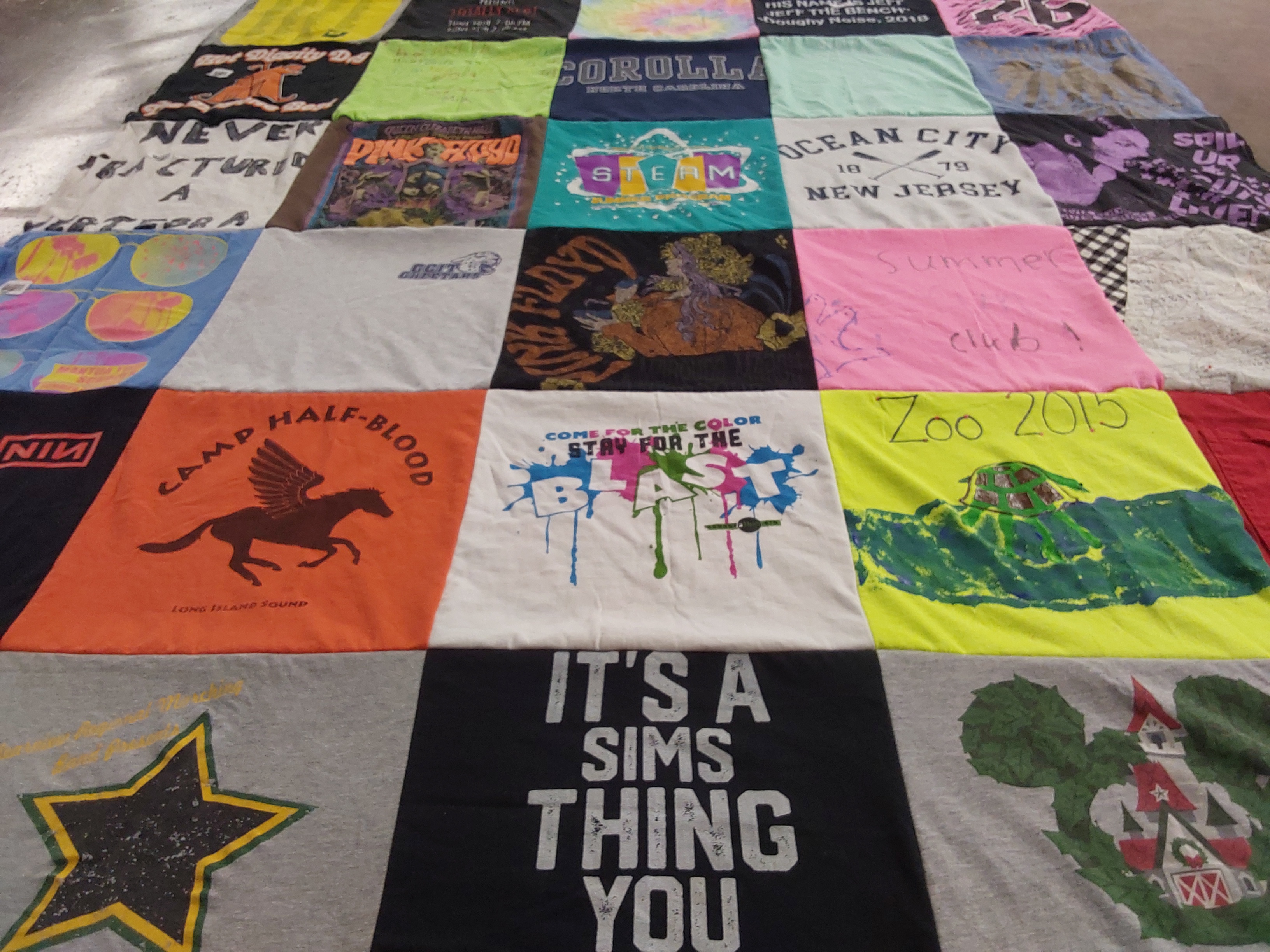 T-shirt quilt with girl scouts themes by Wendy from NJ