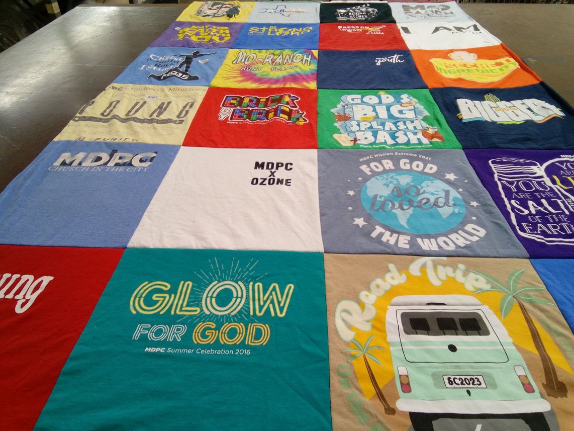 T-shirt quilt with youth, ministry themes by Jennifer from TX