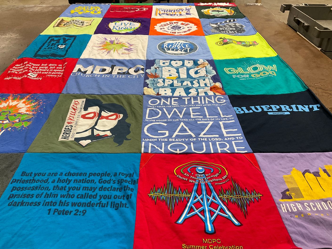 T-shirt quilt from new hope high school by Jennifer from TX