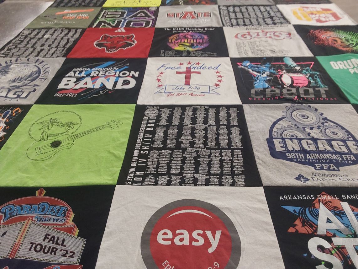 T-shirt quilt from arkansas state university by Bradley from AR