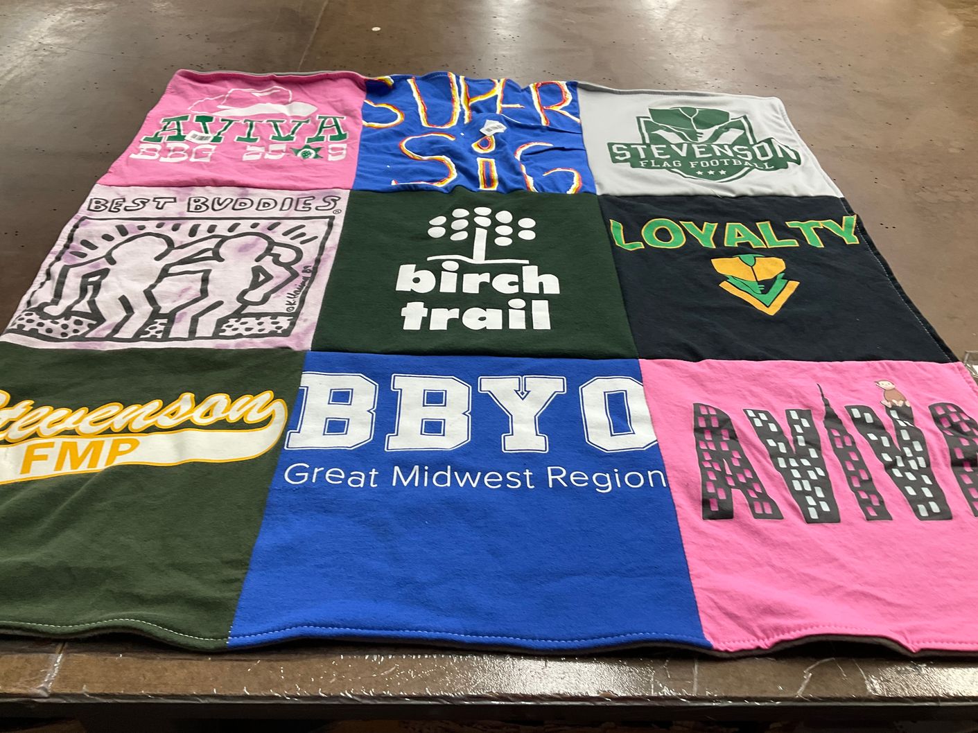 T-shirt quilt featuring stevenson flag football by Jodi from IL